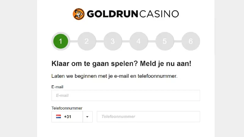 Stap 1 Goldrun Casino