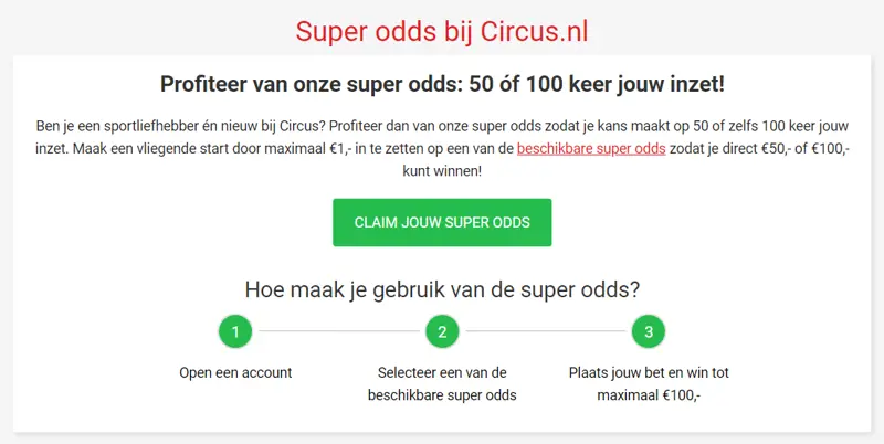 Legaal Online Casino Circus Casino Welkomstbonus Super Odds 2